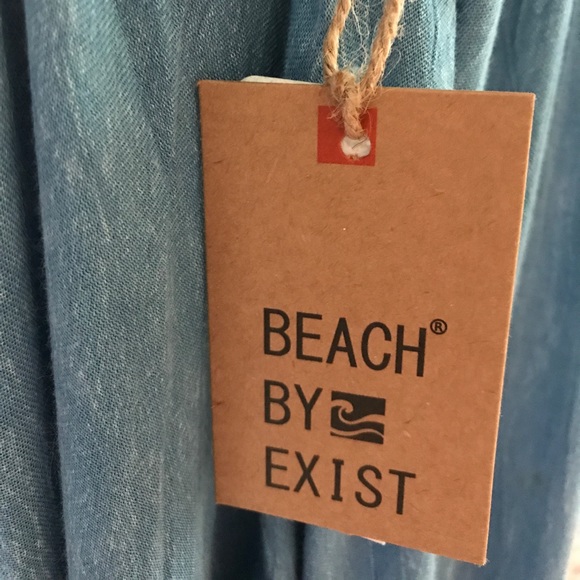 NWT Chambray Denim fringe festival beach rayon - Picture 5 of 7